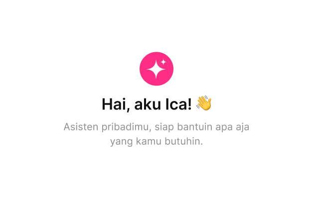 Asisten AI Ica menyapa kamu